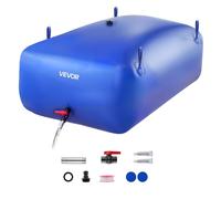 VEVOR Réservoir d'Eau Souple 540 L Vessie de Stockage Eau Pliable Sac Conteneur Eau PVC 1000D pour Irrigation de Jardin, Camping, Camping-car, Utilisation Extérieur, Stockage Urgence, Résistant, Bleu