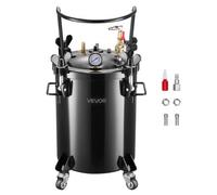 VEVOR Réservoir sous Pression Capacité 30 L et Max. 0,55 MPa, Pot de Pression en Acier, avec Raccords Rapides, pour Créations Artistiques, Décoration Domestique, Noir