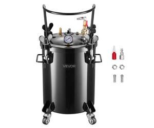 VEVOR Réservoir sous Pression Capacité 30 L et Max. 0,55 MPa, Pot de Pression en Acier, avec Raccords Rapides, pour Créations Artistiques, Décoration Domestique, Noir