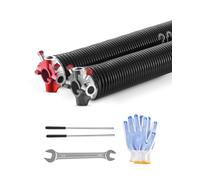 VEVOR Ressorts de torsion pour porte de garage, 1 paire, Φ5,26xΦ50,8x618 mm, 16000 cycles, revêtement noir électrophorétique pour remplacement, barres d'enroulement antidérapantes, gants, clé montage