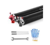 VEVOR Ressorts de torsion pour porte de garage, 1 paire, Φ5,26xΦ50,8x618 mm, 16000 cycles, revêtement noir électrophorétique pour remplacement, barres d'enroulement antidérapantes, gants, clé montage