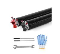 VEVOR Ressorts de torsion pour porte de garage, 1 paire, Φ5,54xΦ50,8x668 mm, 16000 cycles, revêtement noir électrophorétique pour remplacement, barres d'enroulement antidérapantes, gants, clé montage