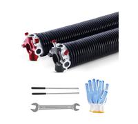 VEVOR Ressorts de torsion pour porte de garage, 1 paire, Φ5,94xΦ50,8x711 mm, 16000 cycles, revêtement noir électrophorétique pour remplacement, barres d'enroulement antidérapantes, gants, clé montage