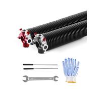 VEVOR Ressorts de torsion pour porte de garage, 1 paire, Φ5,94xΦ50,8x787 mm, 16000 cycles, revêtement noir électrophorétique pour remplacement, barres d'enroulement antidérapantes, gants, clé montage