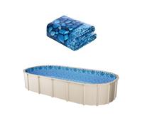 VEVOR Revêtement de Piscine Ovale, 1006x549x120 cm, Doublure Durable de Style Duobead en Vinyle Calibre Standard, Résiste à l'usure, Rétention d'eau, pour Piscines Hors Sol à Parois de Hauteur 132 cm