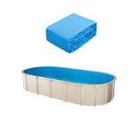 VEVOR Revêtement de Piscine Ovale, 730x375x147 cm, Doublure Chevauchement Vinyle Calibre Standard, Résiste à l'Usure, Rétention d'Eau, pour Piscines Hors Sol à Parois Hauteur 132 cm, Couleur Unie