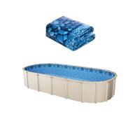 VEVOR Revêtement de Piscine Ovale, 732x366x147 cm, Doublure Style Chevauchement Durable Vinyle Calibre Standard, Résiste à l'Usure, Rétention d'Eau, pour Piscines Hors Sol à Parois Hauteur 137 cm