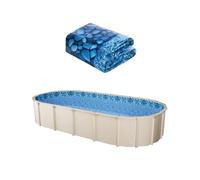 VEVOR Revêtement de Piscine Ovale, 914x457x147 cm, Doublure Durable Style Chevauchement en Vinyle Calibre Standard, Résiste à l'Usure, Rétention d'Eau, pour Piscines Hors Sol à Parois Hauteur 137 cm