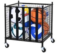 VEVOR RF-RY-024 - Noir - 50,7x50x54,5 cm - 4 roulettes avec freins - Cage mobile pour ballons.