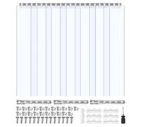 VEVOR Rideau à Lanière en PVC 107x213,4 cm Rideau à Lamelles Transparent Porte Lot de 7 Bandes en Plastique Épaisseur 2 mm pour Portes de Garage d'Entrepôt de Chambre Froide, avec Chevauchement 50%