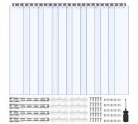 VEVOR Rideau à Lanière PVC, 122x213,4 cm, Rideau Lamelles Transparent 8 Bandes de Porte Plastique Épaisseur 2 mm pour Porte de Chambre Froide, Entrepôt, Refroidisseur de Supermarché, Chevauchement 50%
