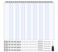 VEVOR Rideau à Lanière PVC, 122x244 cm, Rideau Lamelles Transparent, 8 Bandes de Porte Plastique Épaisseur 2 mm pour Porte de Chambre Froide, Entrepôt, Refroidisseur de Supermarché, Chevauchement 50%