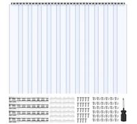 VEVOR Rideau à Lanière PVC, 183x244 cm, Rideau Lamelles Transparent, 12 Bandes de Porte Plastique Épaisseur 3 mm pour Porte de Chambre Froide, Entrepôt, Refroidisseur de Supermarché, Chevauchement 50%