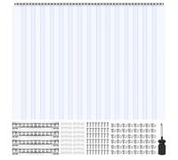 VEVOR Rideau à Lanière PVC, 244x244 cm, Rideau Lamelles Transparent, 12 Bandes de Porte Plastique Épaisseur 2 mm pour Porte de Chambre Froide, Entrepôt, Refroidisseur de Supermarché, Chevauchement 50%