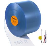 VEVOR Rideau à Lanière PVC, 2500x30,5 cm, Rideau Lamelles Transparent, Rouleau Bande de Porte en Plastique Lisse Épaisseur 3 mm pour Portes de Supermarché, Usine, Entrepôt, Centres Commerciaux, Garage