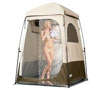 VEVOR Rideau de Douche de Camping, 145 x 145 x 215 cm, 2 Chambres, Grand Rideau portatif extérieur, Rideau de confidentialité, avec Dessus détachable, Poches, Corde à Suspendre et
