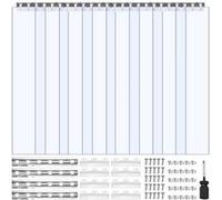 VEVOR Rideau De Porte Lanières PVC 8 Lamelles Transparentes 2mm Isolation 122x213cm