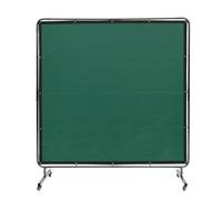 VEVOR Rideau de Soudage avec Cadre, 1,8x1,8 m Écran de Protection pour Soudure en Vinyle Ignifuge sur 4 Roues Pivotantes 2 Verrouillables, Rideau Mobile Professionnel pour Atelier, Industrie, Vert