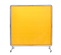 VEVOR Rideau de Soudage avec Cadre, 1,8x1,8 m Écran de Protection pour Soudure en Vinyle Ignifuge sur 4 Roues Pivotantes 2 Verrouillables, Rideau Mobile Professionnel pour Atelier, Industrie, Jaune