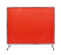 VEVOR Rideau de Soudage avec Cadre, 1,8x2,4 m Écran de Protection pour Soudure en Vinyle Ignifuge sur 4 Roues Pivotantes 2 Verrouillables, Rideau Mobile Professionnel pour Atelier, Industrie, Rouge