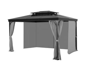 VEVOR Rideau d'intimité pour tonnelle imperméable extérieur, 283x340x203,5 cm, rideau de rechange universel à 4 panneaux, avec fermeture éclair, pour auvent de patio, cour (rideaux uniquement), gris