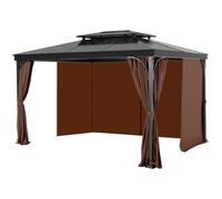 VEVOR Rideau d'intimité pour tonnelle imperméable extérieur, 284 x 284 x 211 cm, rideau de rechange universel à 4 panneaux, avec fermeture éclair, pour auvent de patio, cour (rideaux uniquement), café