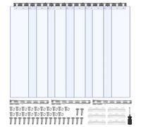 VEVOR Rideau Lanière PVC 0,9x2,1 m Rideau Lamelle Plastique Transparent de Porte, Lot de 6, Bande Isolation Thermique Coupe Vent, pour Portes de Supermarchés, de Garages, d'Entrepôts, de Restaurants