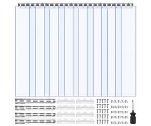 VEVOR Rideau Lanière PVC 1,2x2,1 m Rideau Lamelle Plastique Transparent de Porte, Lot de 8, Bande Isolation Thermique Coupe Vent, pour Portes de Chambres Froides, de Supermarchés, Garages, Entrepôts
