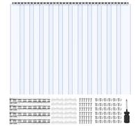 VEVOR Rideau Lanière PVC 1,8x2,1 m Rideau Lamelle Plastique Transparent de Porte, Lot de 12, Bande Isolation Thermique Coupe Vent, pour Portes de Supermarchés, de Garages, d'Entrepôts, de Restaurants