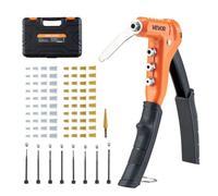 VEVOR Riveteuse Manuelle 23 cm, Kit d'Outils à Riveter Complet, pour Bricoleur Maison, avec 8 Mandrins, 1 Foret Étagé et 80 Écrous, Métriques et SAE M3, M4, M5, M6, 6-32, 8-32, 10-24, 1/4-20 UNC