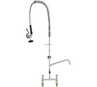 VEVOR Robinet de Cuisine Commercial avec Pulvérisateur de Pré-rinçage, Mitigeur avec Douchette Extractible, 1120 mm de Haut, Entraxe 203 mm, Bec Pivotant 305 mm, Montage sur Pont, pour Évier Rstaurant