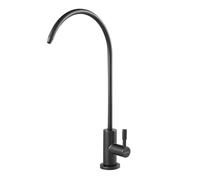 VEVOR Robinet d'eau potable sans plomb en acier inoxydable, robinet à osmose inverse avec valve en laiton massif, filtrée à arc élevé, pivotant 360°, pour évier de cuisine, comptoir de bar, noir mat