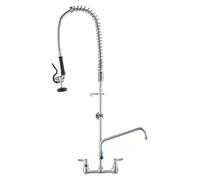 VEVOR Robinet de Cuisine avec Douchette de Prérinçage, Mitigeur avec Douchette Extractible Mural, pour Évier à 1/2/3 Bacs, Mélangeur en Laiton, Hauteur 111 cm Entraxe 20,3 cm Bec Pivotant 30,5 cm