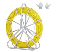 VEVOR Roue de câble en fibre de verre Ø7,9mm x 150m Tige en fibre de verre y compris dévidoir en acier Gants Poignée de frein Têtes de traction métalliques Bande de poisson -40℃ à +80℃ Aide au tirage