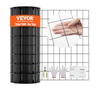 VEVOR Rouleau de grillage galvanisé 0,6x15 m grillage à poules 51x76mm Carré Galvanisé maille métallique à revêtement 1,52mm vinyle pour barrières de poulaillers enclos de volailles