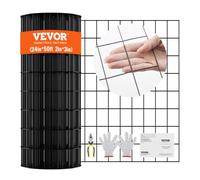 VEVOR Rouleau de grillage galvanisé 0,6x15 m grillage à poules 51x76mm Carré Galvanisé maille métallique à revêtement 1,52mm vinyle pour barrières de poulaillers enclos de volailles