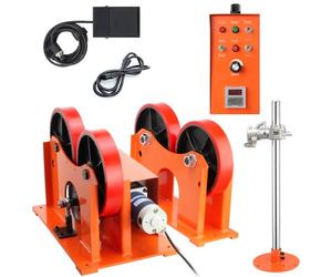 VEVOR Rouleau de liaison rouleaux tournants, charge 1000 kg, rouleau de tournage de soudage, diamètre du plateau 315 mm positionneur de soudage rotatif 80-1600 mm/min support de torche de soudage