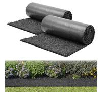 VEVOR Rouleau de Paillis en Caoutchouc 244x61 cm Lot de 2, Tapis de Paillis en Caoutchouc pour Allée Bordure Jardin et Aménagement Paysager, Découpable, Anti-Mauvaises Herbes, Aspect Naturel, Noir