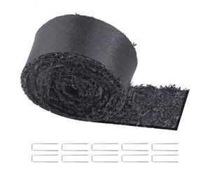 VEVOR Rouleau de Paillis en Caoutchouc, 3x0,11 m, Tapis de Paillis Aménagement Paysager Aspect Naturel Anti Mauvaises Herbes Facile à Couper, pour Allée Bordure Jardin, Plantes, Légumes, Fleurs, Noir