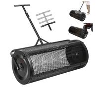 Épandeur de compost VEVOR 204 L, épandeur de tourbe de 112 cm avec poignée coulissante/de traction, épandeur de tourbe et de mousse réglable en hauteur sur 4 positions, chariot à compost en acier ther