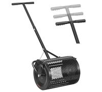VEVOR Rouleau Épandeur à Compost 42 cm Épandeur Mousse de Tourbe à Rouleau Treillis pour Épandage Gazon Fumier Sel de Déneigement, avec Poignée en T, 3 Hauteurs Réglables, en Acier Thermolaqué, Noir
