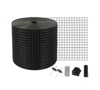 VEVOR Rouleau Grille Protection Panneaux Solaires 15,2 cm x 30,5 m Kit Treillis Anti-Oiseau 60 Attaches Inox Revêtement en PVC Antirouille Maille Métallique 12,7 mm pour Empercher Créatures Écureuils