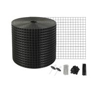 VEVOR Rouleau Grille Protection Panneaux Solaires 15,2 cm x 30,5 m Kit Treillis Anti-Oiseau 60 Attaches Inox Revêtement en PVC Antirouille Maille Métallique 12 mm Max. pour Empercher Créatures Écureui