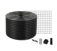 VEVOR Rouleau Grille Protection Panneaux Solaires 20,3 cm x 30,5 m Kit Treillis Anti-Oiseau 100 Attaches Inox Revêtement en PVC Antirouille Maille Métal 12 mm Max. pour Empercher Créatures Écureuils