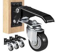 VEVOR Roulettes d'Établi Lot de 4 Roulettes Pivotantes Industrielles 63,5 mm Capacité de Charge 299,4 kg Roues Rétractables Latérales Ajustables 360° avec Frein à Pied pour Établis Tables Équipements