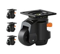 VEVOR Roulettes Pivotantes pour Meubles Lot de 4 Roulettes de Nivellement Capacité de Charge Totale 1000 kg Diamètre 63,5 mm Poignée Améliorée Roues Réglables 360° avec Pieds pour Établis, Machines