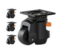 VEVOR Roulettes Pivotantes pour Meubles Lot de 4 Roulettes de Nivellement Capacité de Charge Totale 1000 kg Diamètre 63,5 mm Poignée Améliorée Roues Réglables 360° avec Pieds pour Établis, Machines
