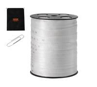 VEVOR Ruban de Traction en Polyester, 80,8 m x 1,9 cm, Corde Plate, capacité de Traction 1134 kgf, Ruban Sangle imprimée pour Emballage, Jardinage, électricité Commerciale, travaux de conduits, Blanc