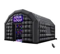 Tente de réception gonflable VEVOR 5,4x5x4,25 m, tente cube pour boîte de nuit disco, pavillon tente de mariage avec soufflerie 680W, sac de sable, 2 fenêtres pour événements, anniversaire, mariage, n