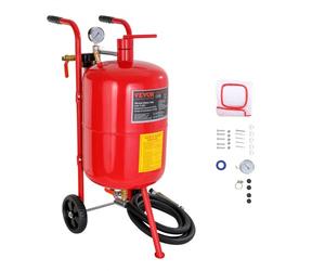 VEVOR Sableuse Pneumatiques en Acier, Machine de Sablage Rouge avec Cabine Sablage 40 L, Sableuse Professionnel pour le Nettoyage de Surface, le Sculpture, la Élimination de la Rouille et la Remise